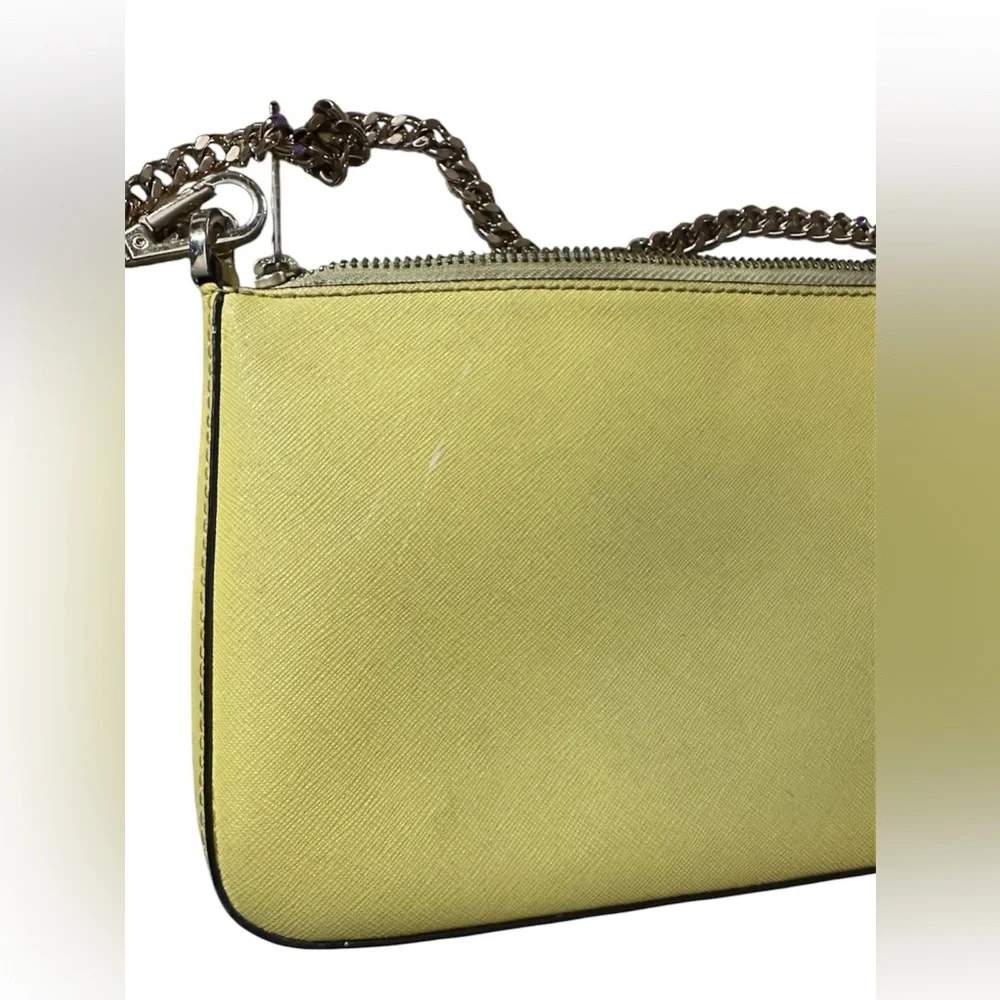 Michael Kors Lemon Yellow Leather Crossbody with Chain Detail